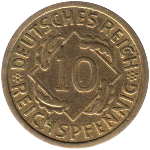 10 Reichspfennigs, 1924 Reverse