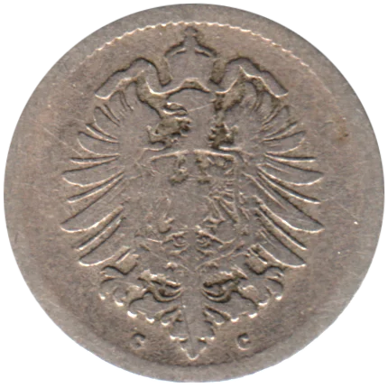 5 Reichspfennigs, 1875 Obverse