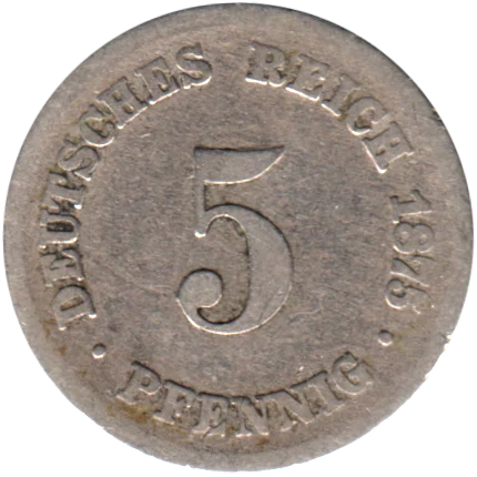 5 Reichspfennigs, 1875 Reverse