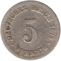 Preview 5 Reichspfennigs, 1875 reverse