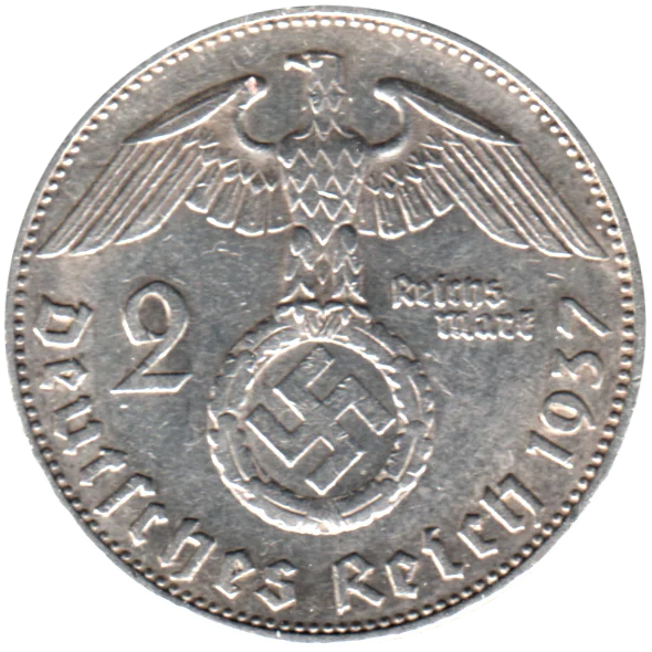 2 Reichsmarks, 1937 Reverse
