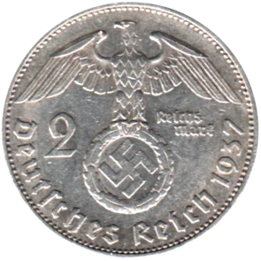 Preview 2 Reichsmarks, 1937 reverse