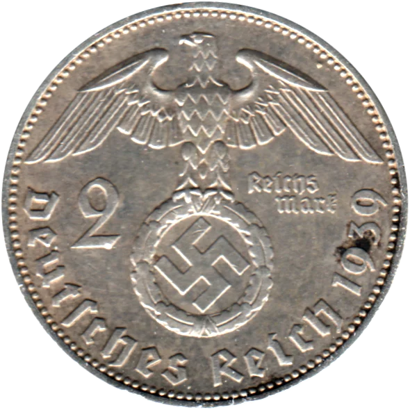 2 Reichsmarks, 1939 Reverse