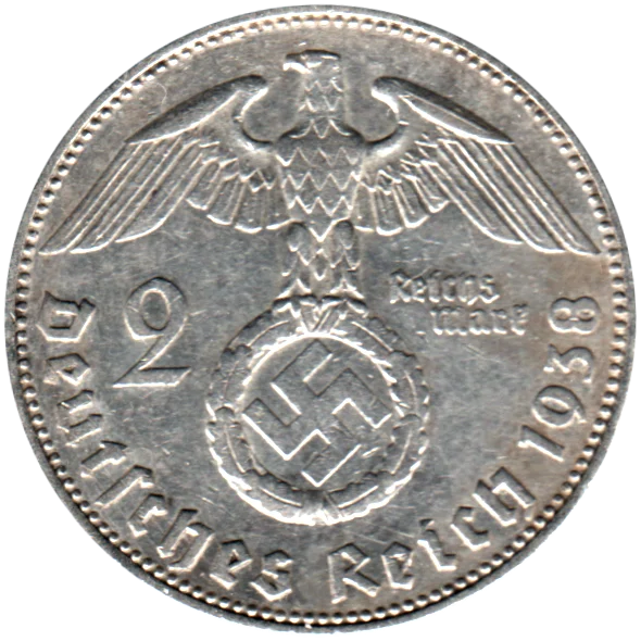 2 Reichsmarks, 1938 Reverse
