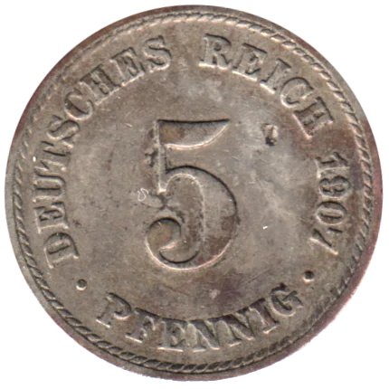 5 Reichspfennigs, 1907 Reverse