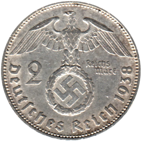 2 Reichsmarks, 1938 Reverse