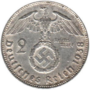 Preview 2 Reichsmarks, 1938 reverse