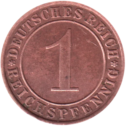 1 Reichspfennig, 1934 Reverse