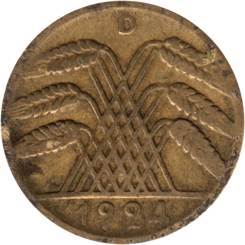 10 Reichspfennigs, 1924 Obverse