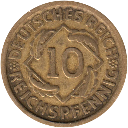 10 Reichspfennigs, 1924 Reverse