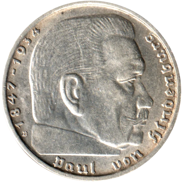 2 Reichsmarks, 1939 Obverse