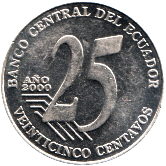 25 centavos, 2000 Reverse