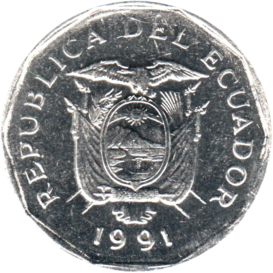 10 Sucres, 1991 Obverse