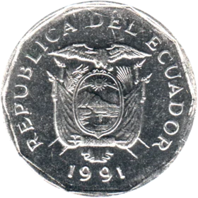 Preview 10 Sucres, 1991 obverse