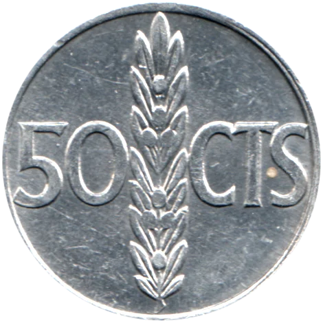 50 céntimos, 1969 Reverse