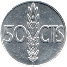 Preview 50 céntimos, 1969 reverse