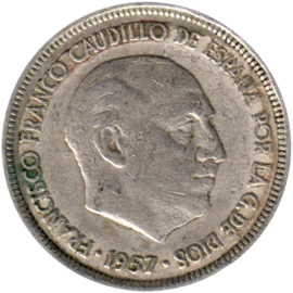Preview 5 Pesetas, 1959 obverse