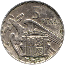 Preview 5 Pesetas, 1959 reverse