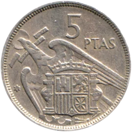 Preview 5 Pesetas, 1958 reverse