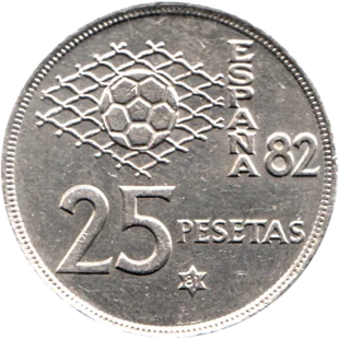 Preview 25 Pesetas, 1981 reverse