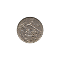 Preview 5 Pesetas, 1965 reverse