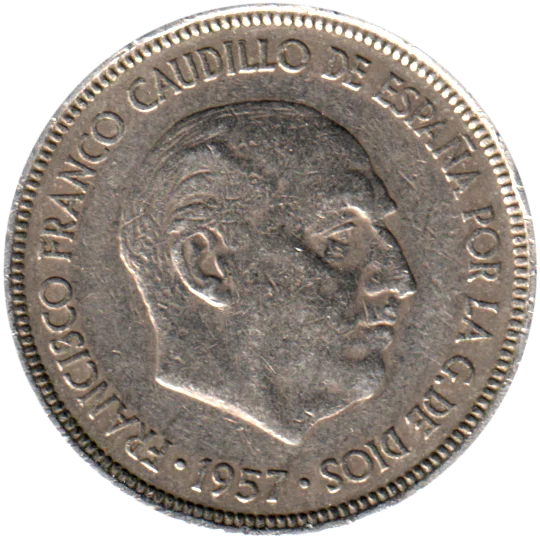 5 Pesetas, 1971 Obverse