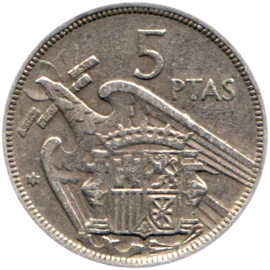 Preview 5 Pesetas, 1971 reverse