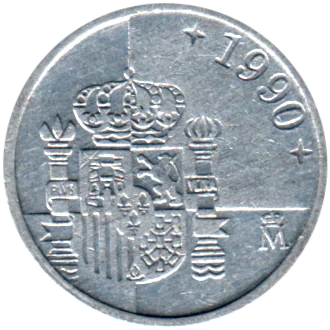 1 Peseta, 1990 Reverse