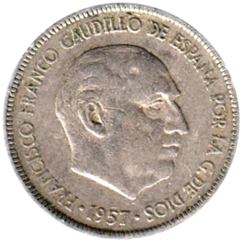 Preview 5 Pesetas, 1960 obverse