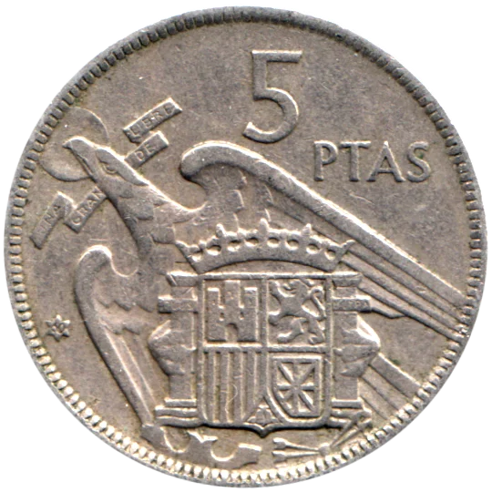 5 Pesetas, 1960 Reverse