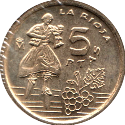 5 Pesetas, 1996 Reverse
