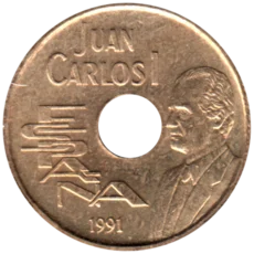 Preview 25 Pesetas, 1991 obverse