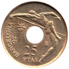 Preview 25 Pesetas, 1991 reverse