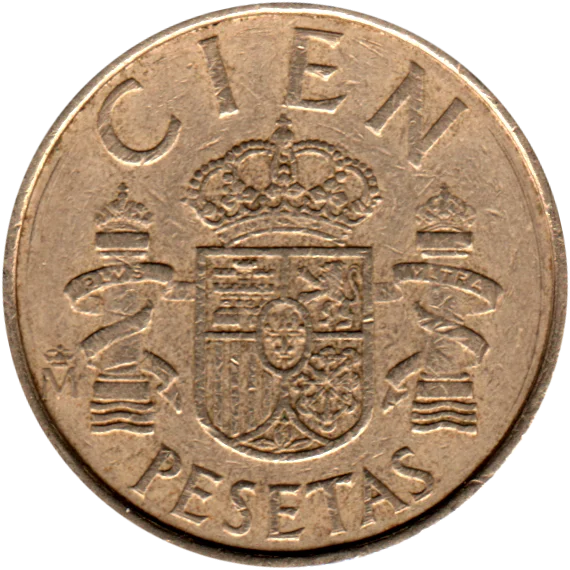 100 Pesetas, 1982 Reverse