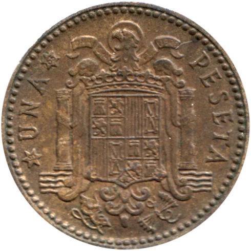 1 Peseta, 1965 Reverse