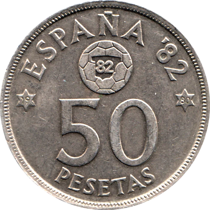 50 Pesetas, 1980 Reverse