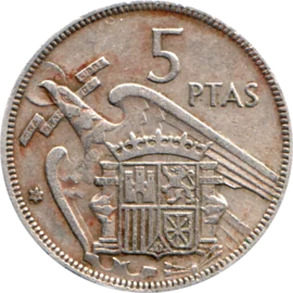 Preview 5 Pesetas, 1967 reverse
