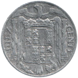 Preview 10 céntimos, 1945 obverse