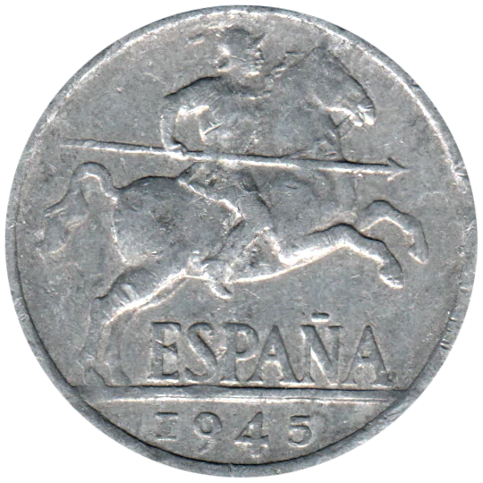 10 céntimos, 1945 Reverse