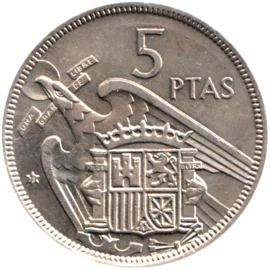 Preview 5 Pesetas, 1973 reverse