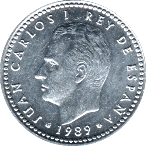 1 Peseta, 1989 Obverse