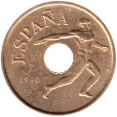 Preview 25 Pesetas, 1990 obverse