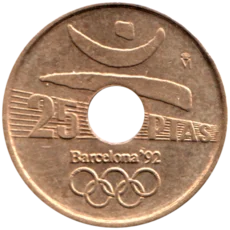 Preview 25 Pesetas, 1990 reverse