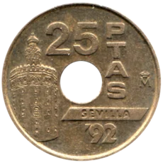 Preview 25 Pesetas, 1992 reverse