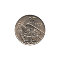 Preview 25 Pesetas, 1968 reverse