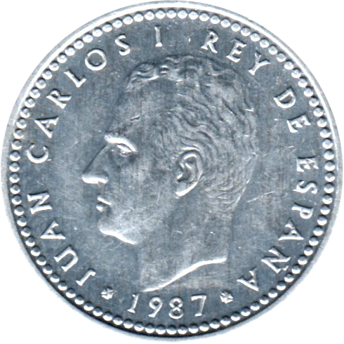 1 Peseta, 1987 Obverse