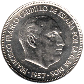 Preview 5 Pesetas, 1975 obverse