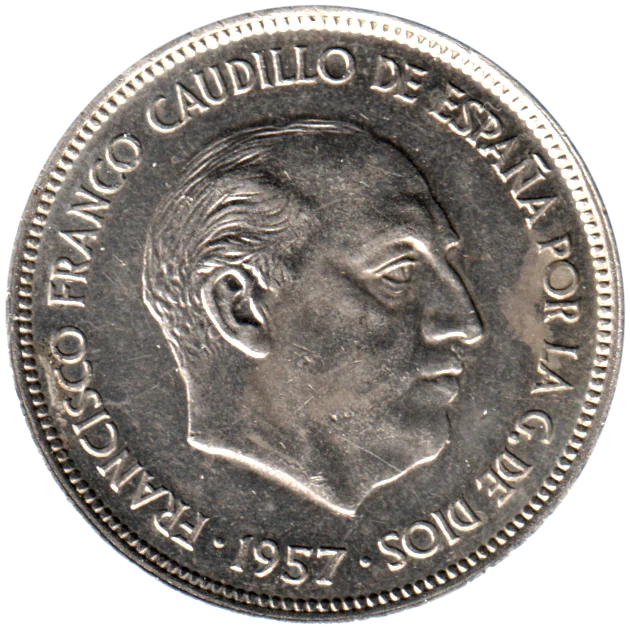 25 Pesetas, 1972 Obverse