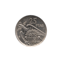 Preview 25 Pesetas, 1972 reverse