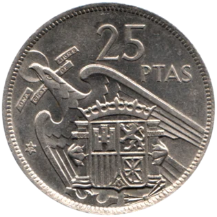 Preview 25 Pesetas, 1972 reverse